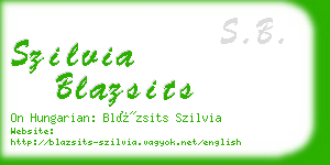 szilvia blazsits business card